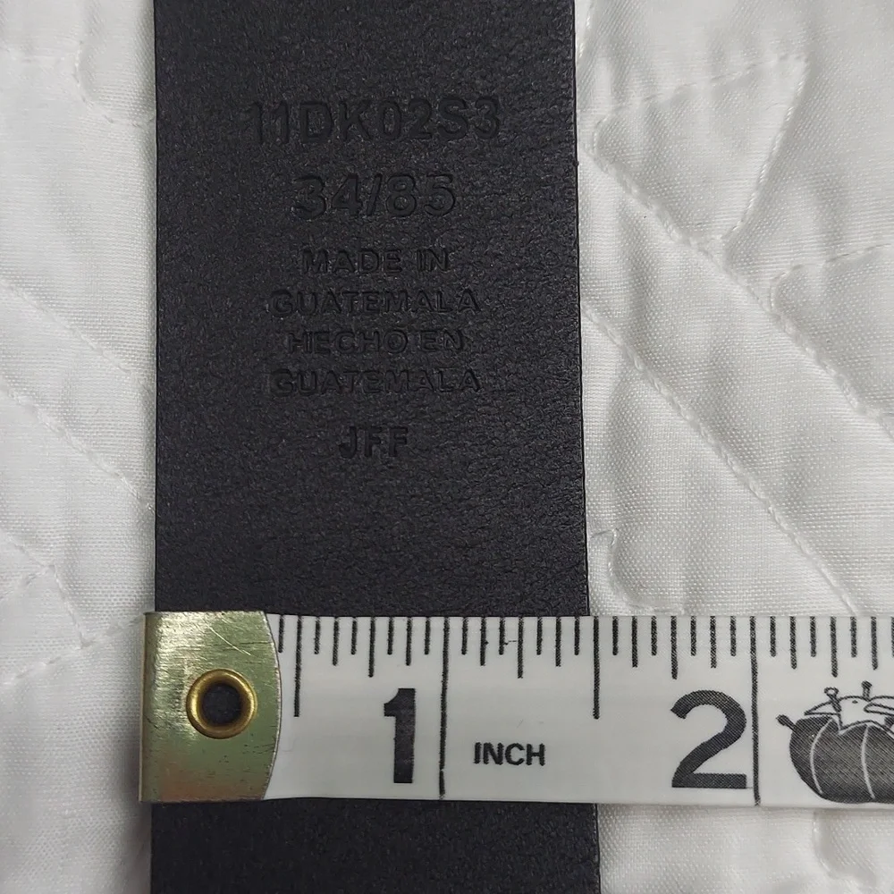 Dockers Elegant Black Soft Leather Men's Belt, Silver Buckle, Size 34, EUC
